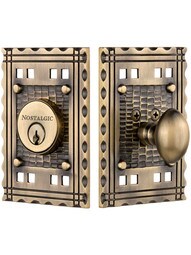 Pasadena Single-Cylinder Deadbolt Keyed Differently in Antique Brass.
